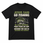 Instructed to Go Fishing Christian Bass Fishing Graphic T Shirt Faith Gift