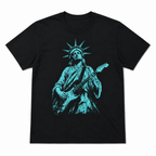 Men's 250 Years of Freedom Statue of Liberty Guitar Graphic Patriotic T-Shirt