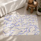 Blue and White Women Body Modern  Bathroom Rug, Cool Living Room Carpet, Custom Design Bathmat, Nonslip Bedroom Rug, Erotic Home Decor