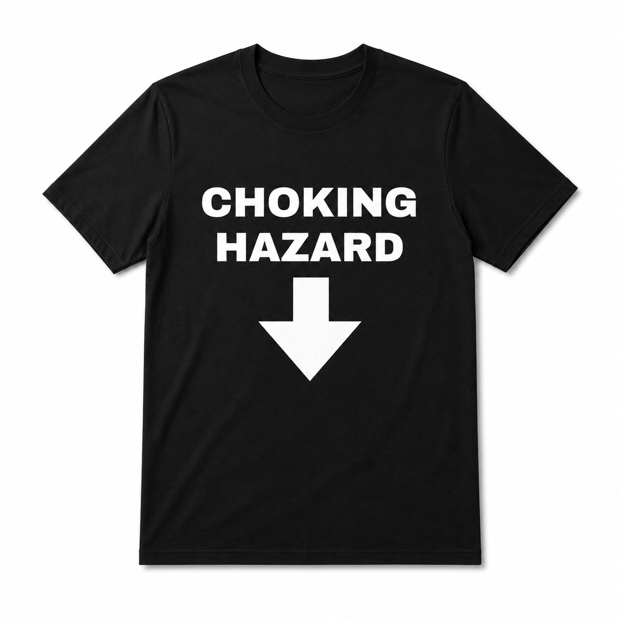 Choking Hazard Funny Warning Graphic T-Shirt Dark Humor Casual Tee