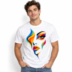 Colorful Abstract Woman Face Modern Art Graphic Men's T-Shirt