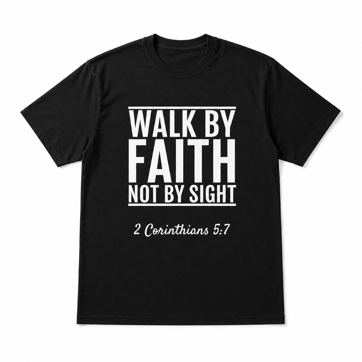 Walk By Faith Not By Sight T Shirt Bible Verse Graphic Inspirational Tee