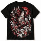 Hannya Oni Mask Geisha Koi Japanese Tattoo Art Graphic Men's T-Shirt