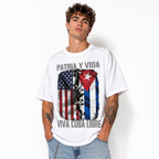 Men's Cuban Pride Graphic T-Shirt Vintage Freedom Flag Tee