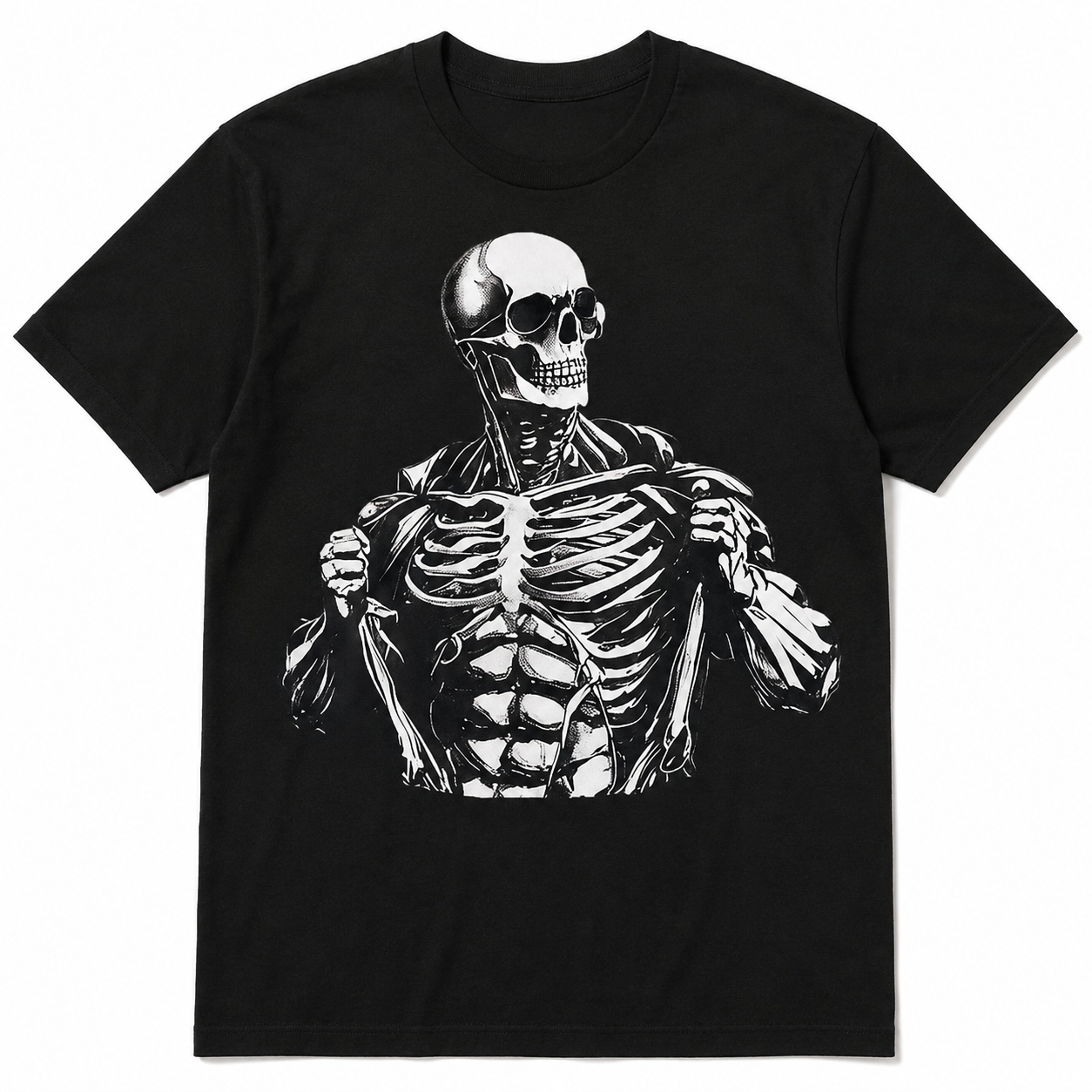 Skeleton Anatomy Graphic T-Shirt Men’s Gothic Horror Streetwear Tee
