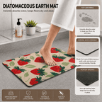 Cute Strawberrry Kitchen Rug Gift for Housewarming Party, Gift for New House, Pink Lover Gift Idea, Strawberry Area Mat, Nursery room Rug