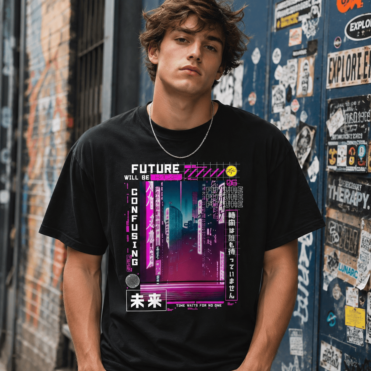 Tokyo Cyberpunk Vaporwave T Shirt Neon Japanese Retro Graphic Streetwear Tee