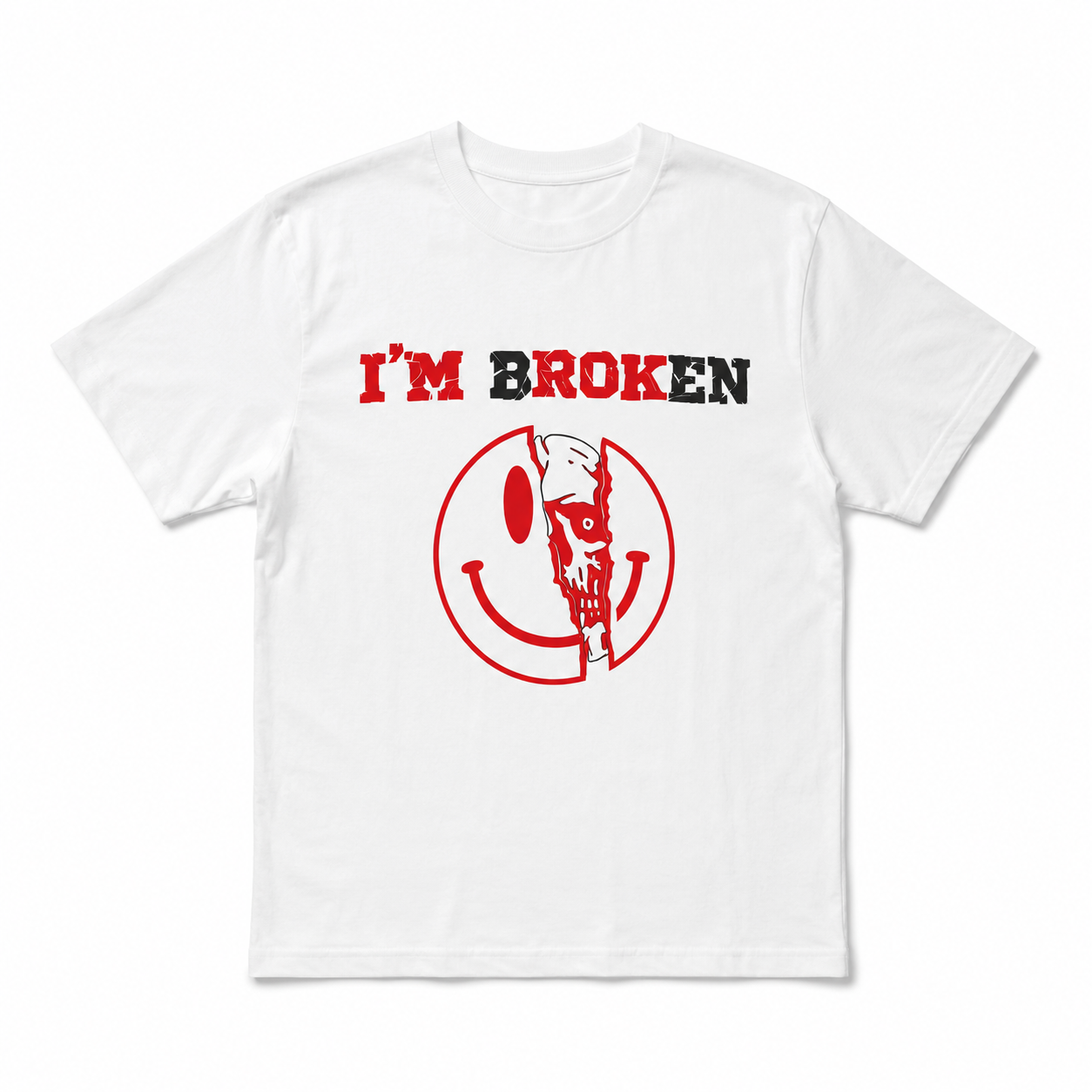 I'm Broken Skull Shirt I'm Broken Sweatshirt Happy Skull Face Shirt Funny Sarcas