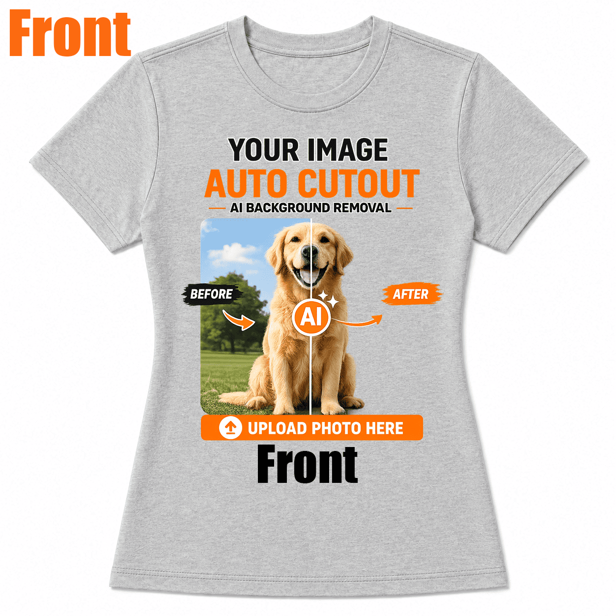 AI Background Remove Custom Women T-Shirt – Design Your Own Personalized Shirt