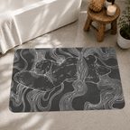 Black and White Women Body Modern Rug, Cool Living Room Carpet, Custom Design Bathmat, Nonslip Bedroom Rug, Erotic Home Decor
