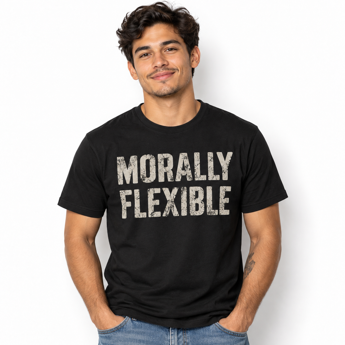 Morally Flexible Funny Sarcastic Quote Vintage Graphic Men's T-Shirt