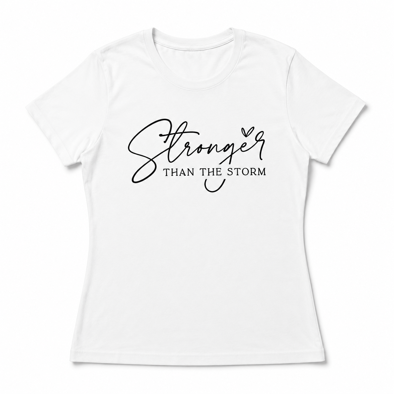 Stronger Than The Storm T-Shirt | Inspirational Script Graphic Tee