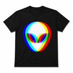 Alien Head Trippy Vaporwave Graphic T-Shirt - Cotton Retro Tee
