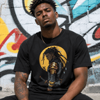 Samurai Sunset Graphic T-Shirt Japanese Warrior Retro Landscape Tee