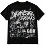 Darkstar Skull Faith in God Gothic Streetwear Men's Graphic T-Shirt