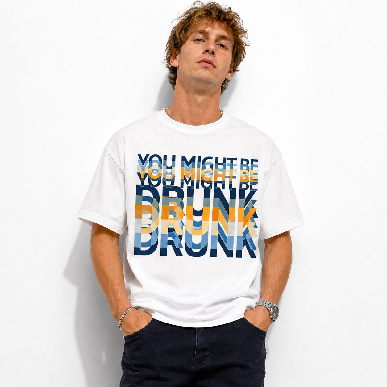 You Might Be Drunk Funny Graphic T-Shirt Vintage Drinking Humor Tee