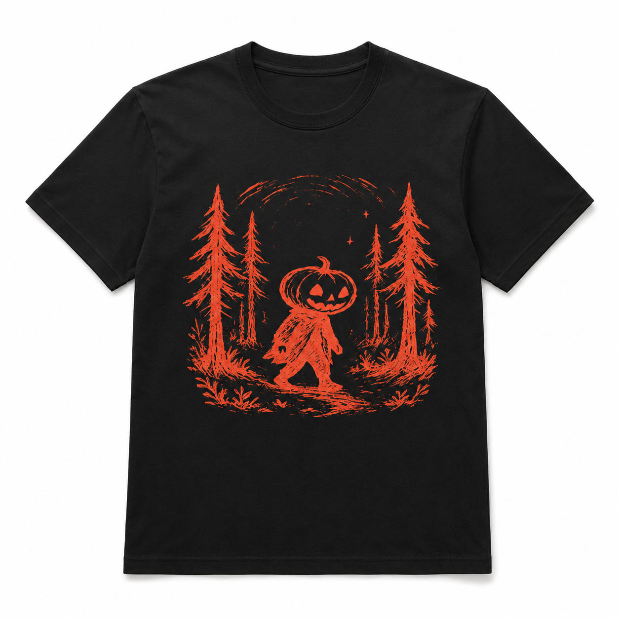 Halloween Pumpkin Head Forest Creature Spooky Vintage Graphic Men's T-Shirt