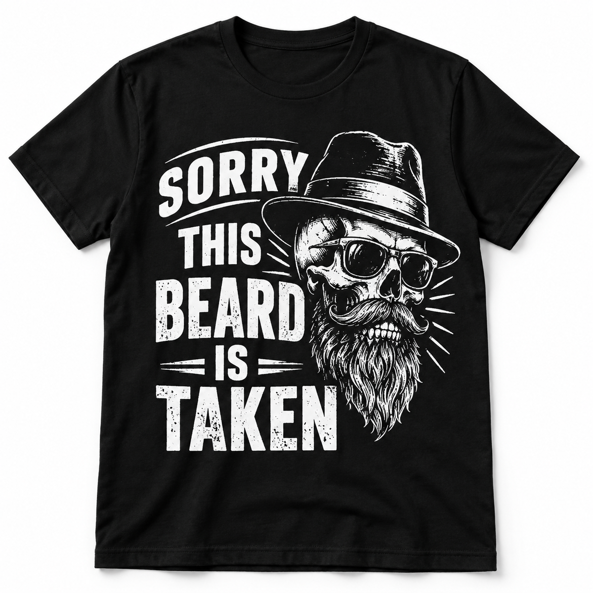Sorry This Beard Is Taken Funny Bearded Skull Graphic Men's T-Shirt
