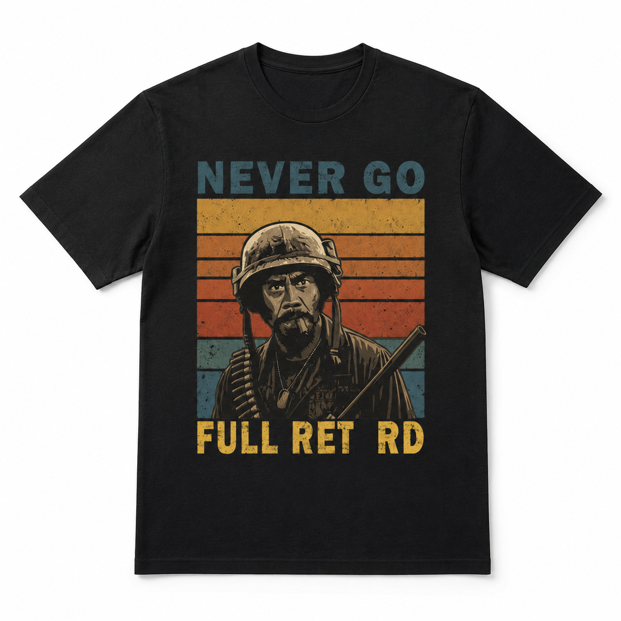 Vintage Never Go Full Retro Funny Movie Meme Graphic T-Shirt for Men
