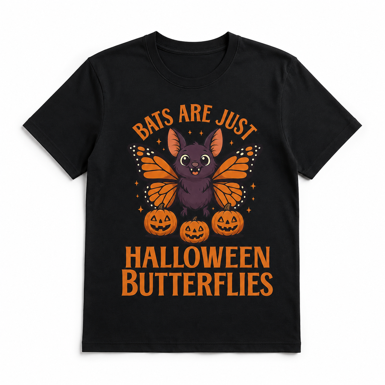 Bats Are Just Halloween Butterflies Cute Bat Pumpkin Men's T-Shirt