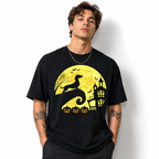 Dachshund Witch Moon Haunted House Halloween Dog Graphic Men's T-Shirt