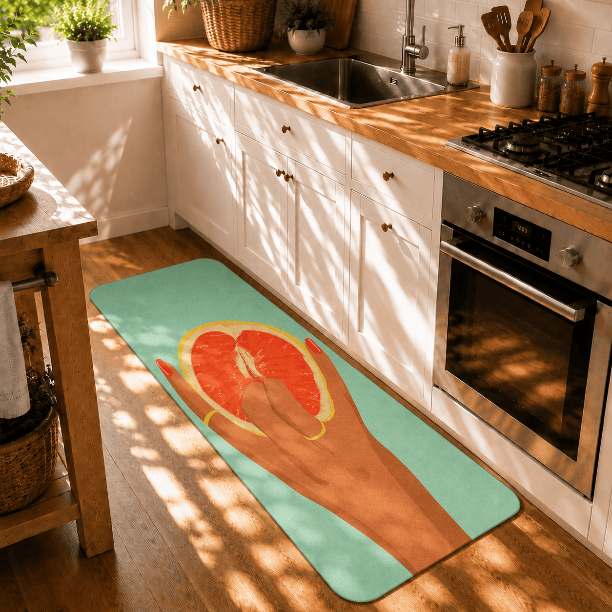 Funny Fruit Bath Mat Quick Dry Super Absorbent Non Slip Body Positive Decor