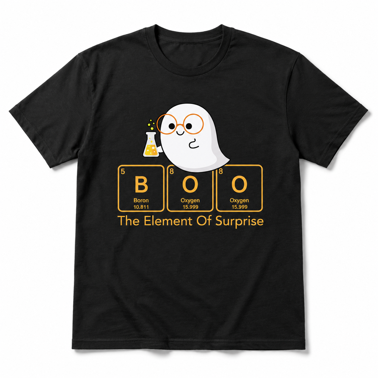 Boo Element of Surprise Funny Chemistry Ghost Halloween Men's T-Shirt