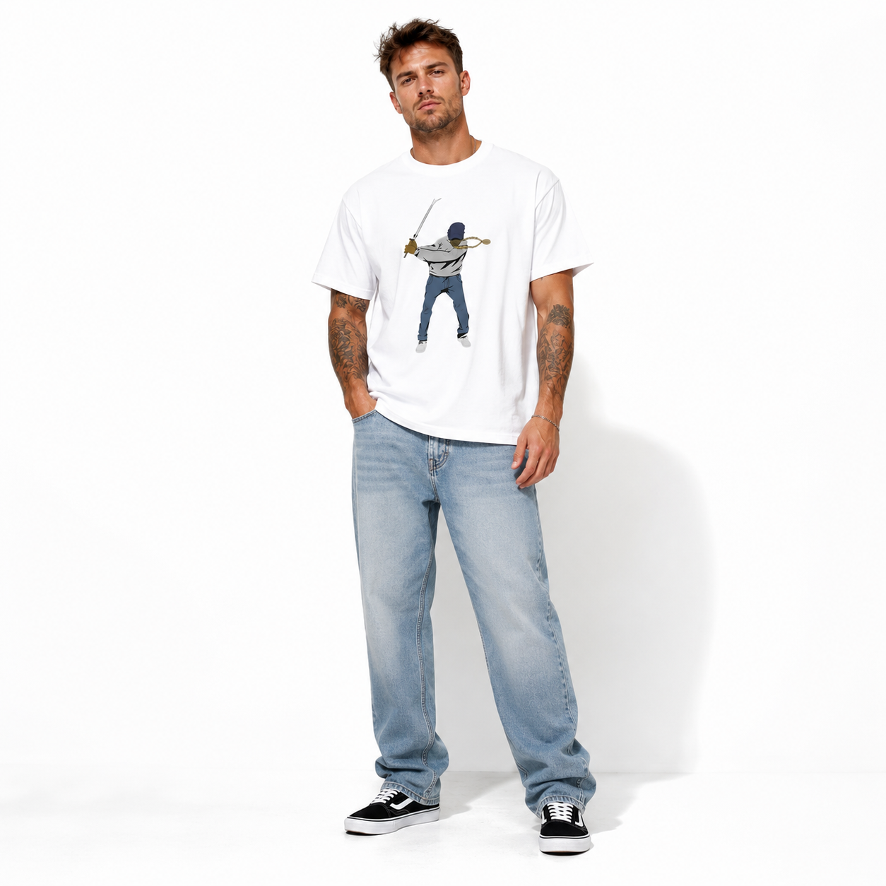 Minimalist Golfer Swing Graphic T-Shirt Golf Player Sports Tee for Men