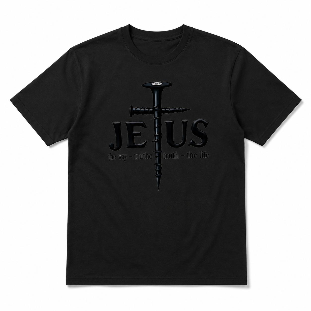 Jesus The Way The Truth The Life Cross Graphic Men's Christian T-Shirt