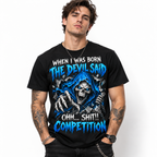 When I Was Born The Devil Said Competition Skull Men's Graphic T-Shirt