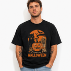 Long Live Halloween Black Cat Pumpkin Spooky Vintage Graphic Men's T-Shirt