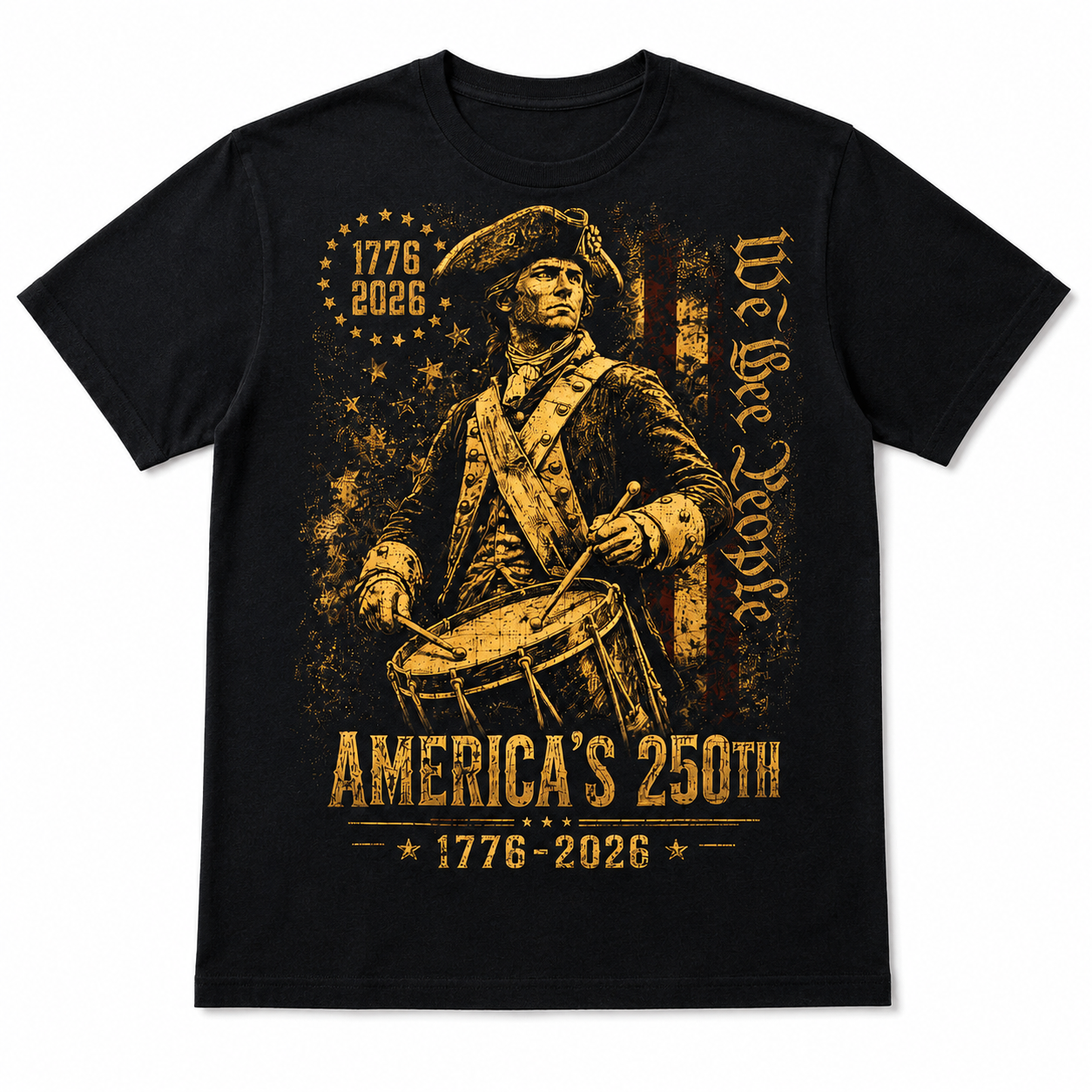 America's 250th Anniversary Revolutionary Soldiers Patriotic USA T-Shirt