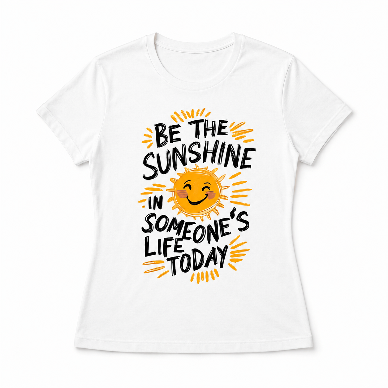 Women Be The Sunshine Graphic T-Shirt Short Sleeve Casual Round Neck Summer Tee