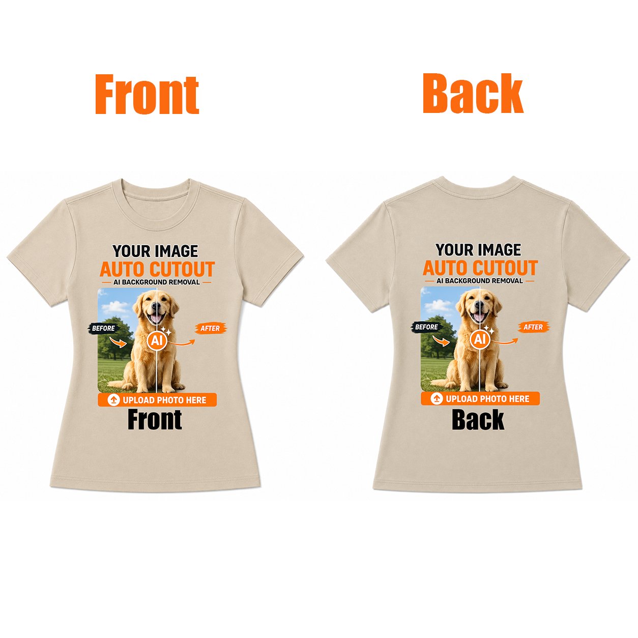 AI Background Remove Custom Women T-Shirt – Design Your Own Personalized Shirt