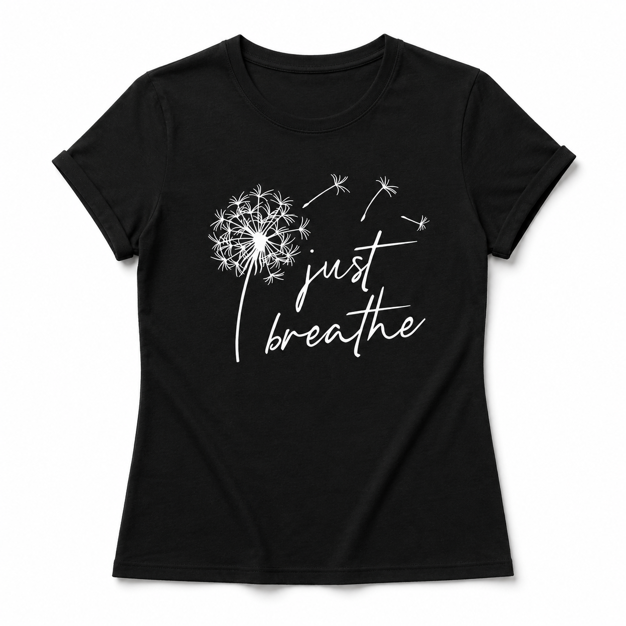 Just Breathe Dandelion T-Shirt | Minimalist Wellness Graphic Tee