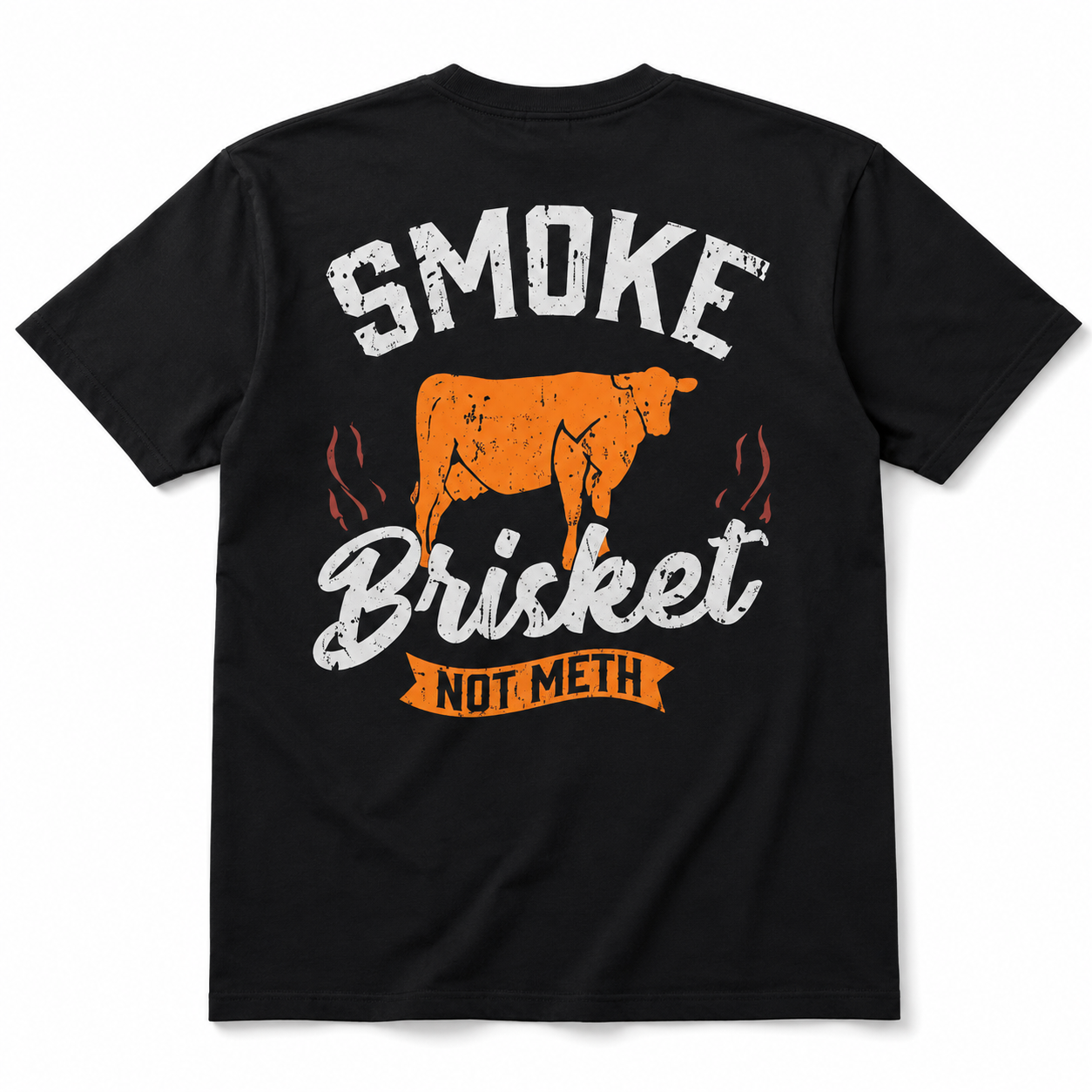 Smoke Brisket Not Meth Funny BBQ Graphic T-Shirt Smoker Grill Humor Tee