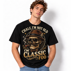 Classic Not Old Funny Skull Cigar Vintage Men's Graphic T-Shirt