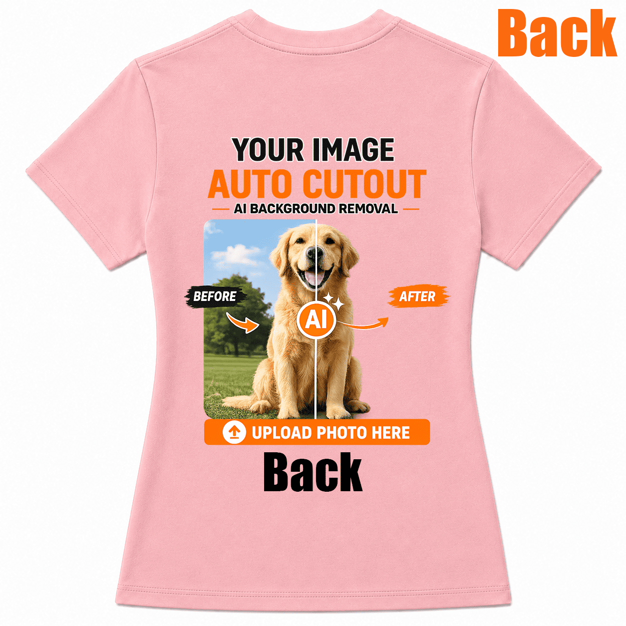 AI Background Remove Custom Women T-Shirt – Design Your Own Personalized Shirt