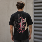 Japanese Koi Fish Samurai Sword T-Shirt Sakura Cherry Blossom Graphic Tee