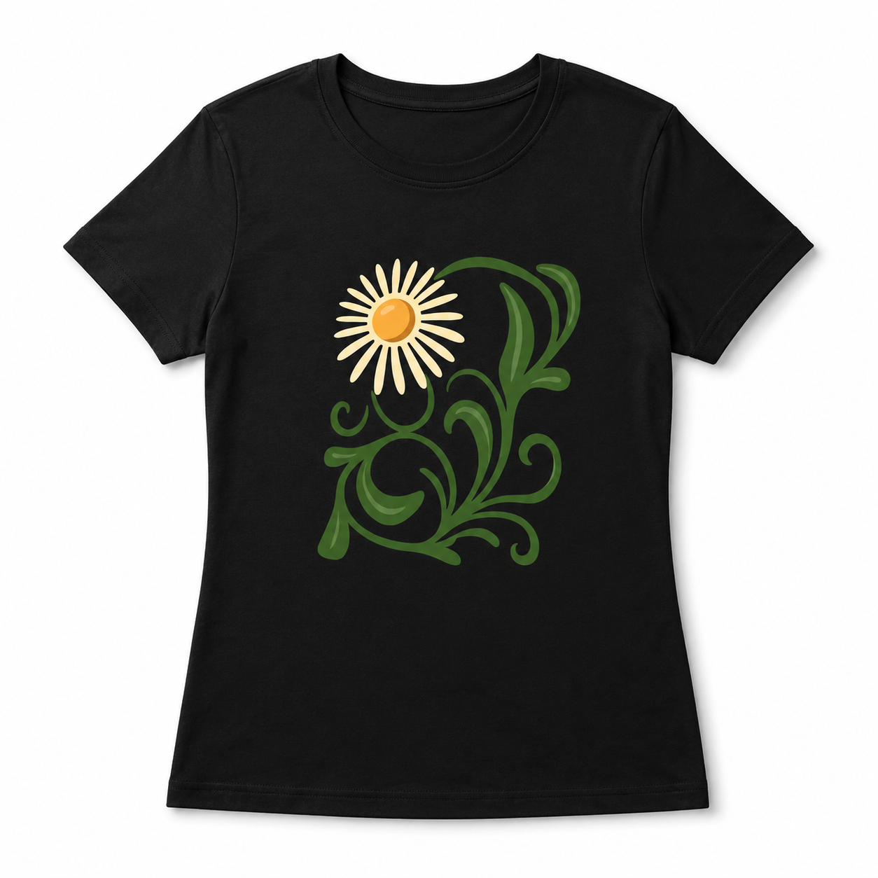 Women Daisy Floral Graphic T-Shirt Summer Flower Casual Crew Neck Tee Top