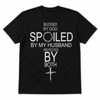 Blessed by God Spoiled by My Husband Christian Graphic Men's T-Shirt