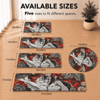 Mushroom Woman Body Trippy Eyes Non-Slip Livingroom Carpet, Psychedelic Bedroom Rug, Eyes Bathroom Mat, New Home Doomat Gift, Red Custom Rug