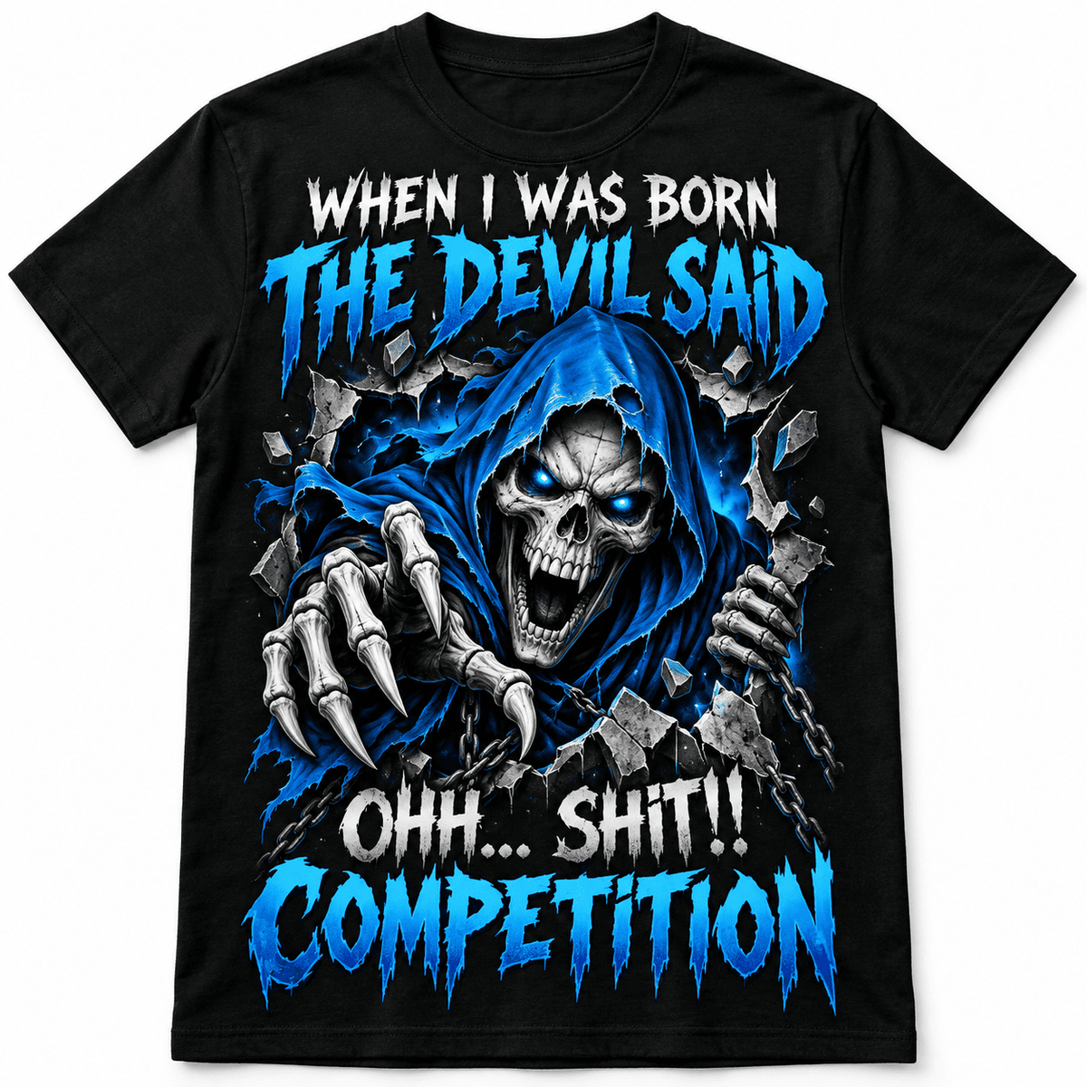 When I Was Born The Devil Said Competition Skull Men's Graphic T-Shirt