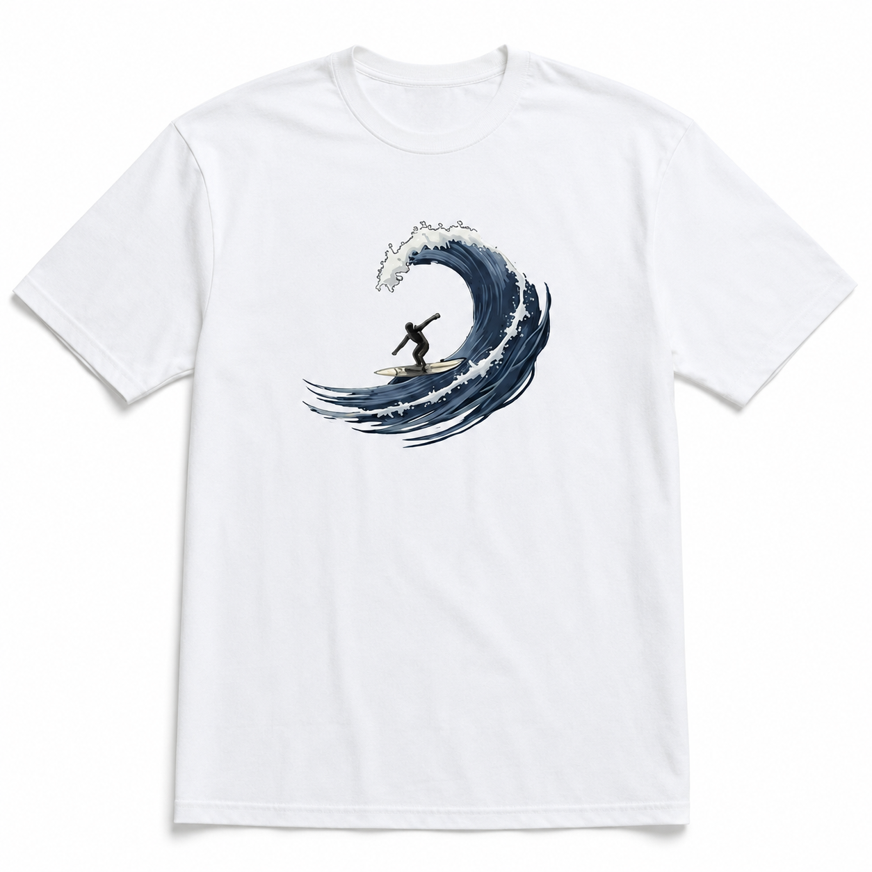Surfing Wave T-Shirt - Japanese Woodcut Art Style - Surfer Graphic Tee