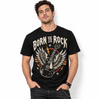 Born to Rock Winged Guitar Vintage Rock Music Graphic Men's T-Shirt