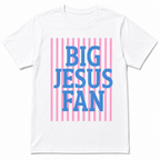 Big Jesus Fan Graphic T-Shirt Christian Faith Religious Tee