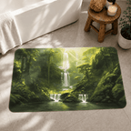 Jungle Waterfall Kitchen Mat Quick Dry Super Absorbent Non Slip Nature Decor