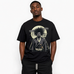 Afro Samurai Warrior Katana Vintage Japanese Graphic T Shirt Streetwear Tee