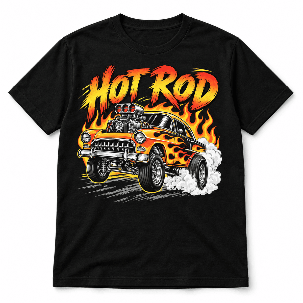 Hot Rod Classic Muscle Car Flames Racing Men's Graphic T-Shirt