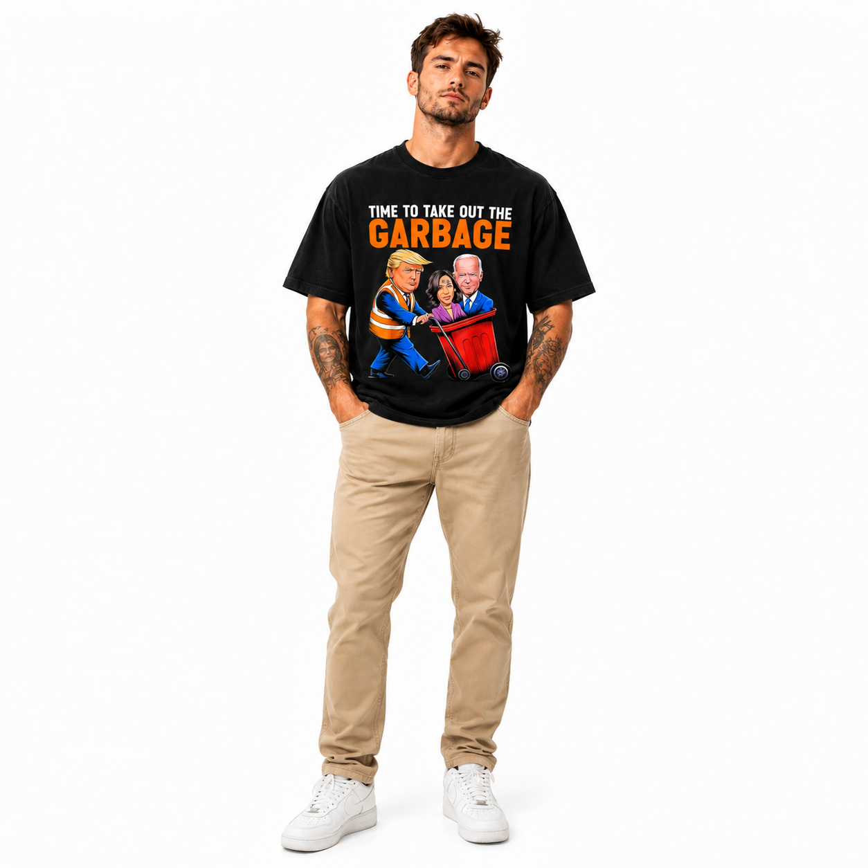 Funny Political Satire Garbage Graphic T-Shirt Men's Election Humor Tee